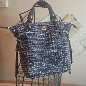 Juicy Couture Chic Tweed Handbag - Black and Blue
